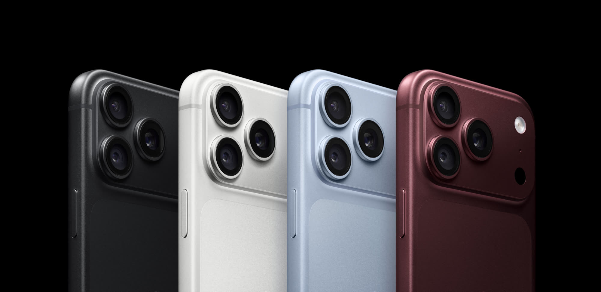 iPhone 18 Pro in black, white, blue and burgundy